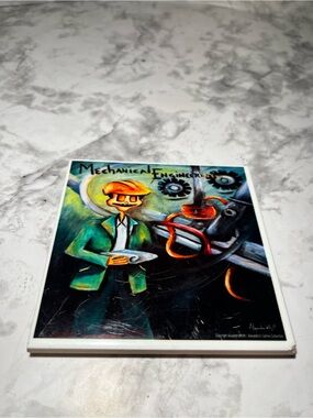 Mechanical Engineering Art Tile Coaster - Catalina Painting by Texas artist
